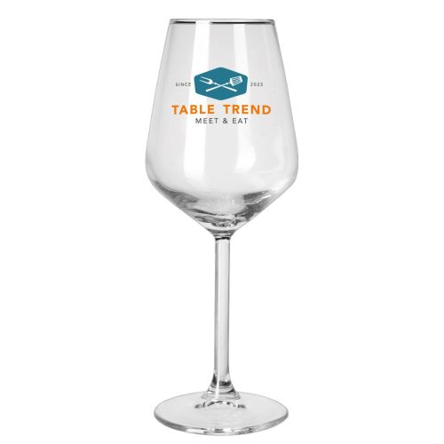 Allegra 49 cl wine glass with multi-coloured TableTrend logo printed on the front. Allegra 49 cl wine glass with multi-coloured TableTrend logo printed on the front.