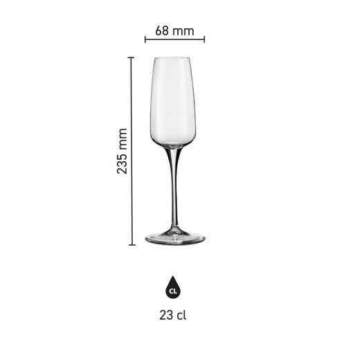 Aurum Rocco Bormioli Champagne flute 23 cl. with print