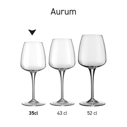 Aurum Rocco Bormioli Wine glass 35 cl. with print