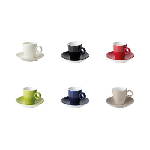 Colour variants of Bart Espresso porcelain 6.5 cl. conveniently displayed.