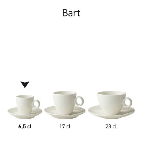 Series Bart Espresso porcelain sets from a complete product line. Series Bart Espresso porcelain sets from a complete product line.
