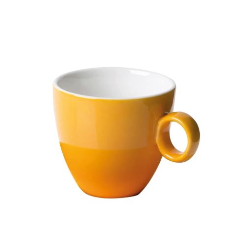 Orange-white Bart Coffee cup 17 cl in porcelain, front view with classic round shape and smooth finish.