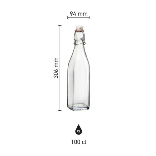 Square Swing 1 litre jug bottle with print