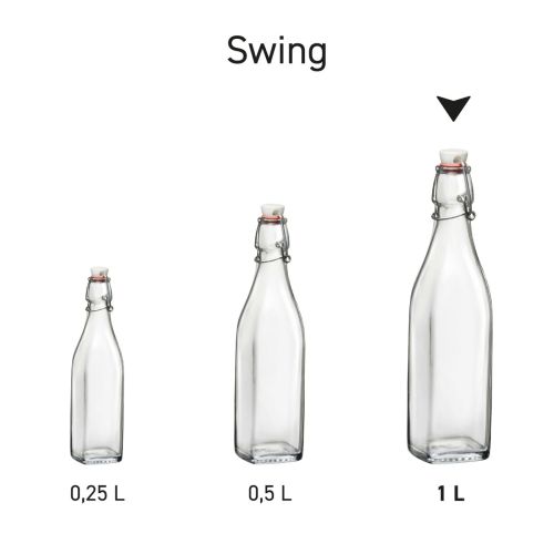 Square Swing 1 litre jug bottle with print