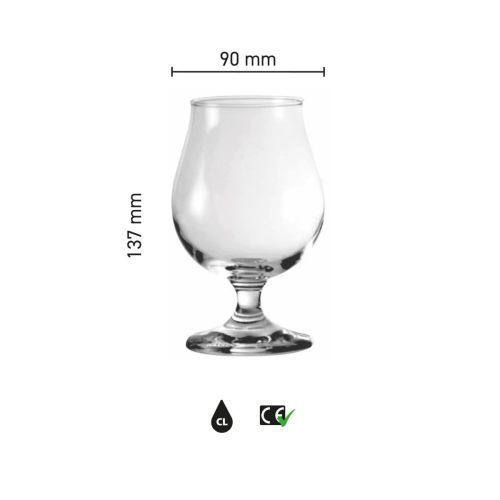 Infographic met maatvoering van Breughel bierglas 38 cl., met hoogte- en diameteraanduidingen in millimeters. Infographic met maatvoering van Breughel bierglas 38 cl., met hoogte- en diameteraanduidingen in millimeters.
