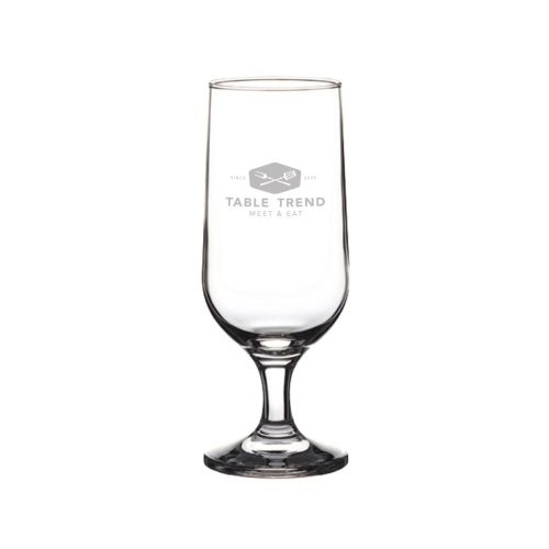 bierglas Capri 35 cl. met gegraveerd TableTrend-logo op de voorzijde van het glas. bierglas Capri 35 cl. met gegraveerd TableTrend-logo op de voorzijde van het glas.