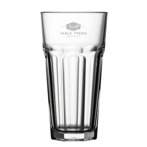 Engraved TableTrend logo on the front view of Casablanca beer glass 47.5 cl, subtly visible in the glass.