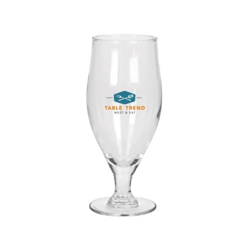 Cervoise beer glass 32 cl. with multi-coloured TableTrend logo, clearly visible on the front surface.