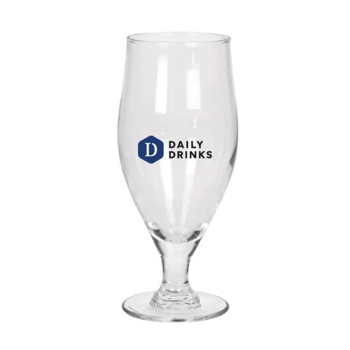 Tulip-shaped beer glass Cervoise 38 cl. with multi-coloured DailyDrinks logo on front. Tulip-shaped beer glass Cervoise 38 cl. with multi-coloured DailyDrinks logo on front.