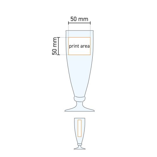 Technical working drawing of the pressure area on a 27.5 cl Harmonia beer glass. Technical working drawing of the pressure area on a 27.5 cl Harmonia beer glass.