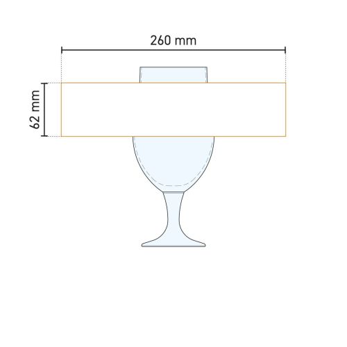 Technische werktekening met aanduiding voor personalisatie op Munich 63 cl. glas. Technische werktekening met aanduiding voor personalisatie op Munich 63 cl. glas.