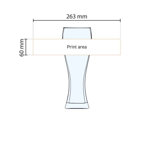 Beer glass Pantheon 50 cl. tap size with print Beer glass Pantheon 50 cl. tap size with print