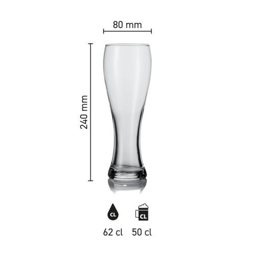 Beer glass Pantheon 50 cl. tap size with print Beer glass Pantheon 50 cl. tap size with print