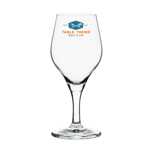 Front view of glass Ronceva 40 cl. with colourfully printed TableTrend logo. Front view of glass Ronceva 40 cl. with colourfully printed TableTrend logo.