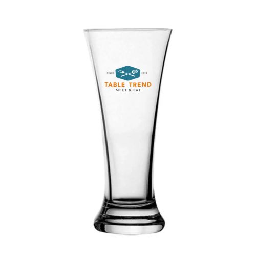 Tuborg beer glass 34 cl. printed with multicoloured TableTrend logo on the front of the glass. Tuborg beer glass 34 cl. printed with multicoloured TableTrend logo on the front of the glass.