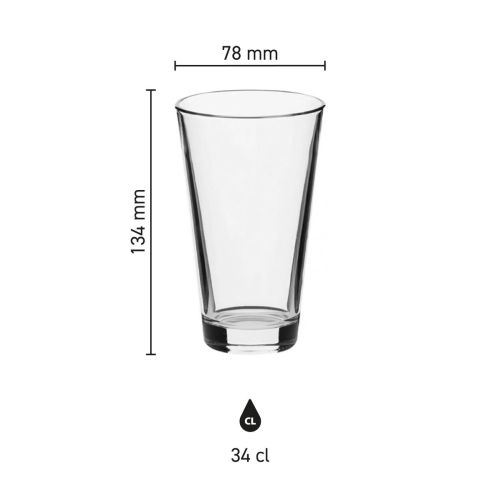 Product dimensions of the Beer Pint glass 34 cl. shown in a technical infographic. Product dimensions of the Beer Pint glass 34 cl. shown in a technical infographic.