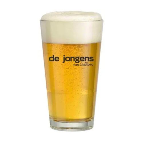 Gevuld Vaasje Stapel glas 34 cl. met logo in sfeerrijke setting Gevuld Vaasje Stapel glas 34 cl. met logo in sfeerrijke setting