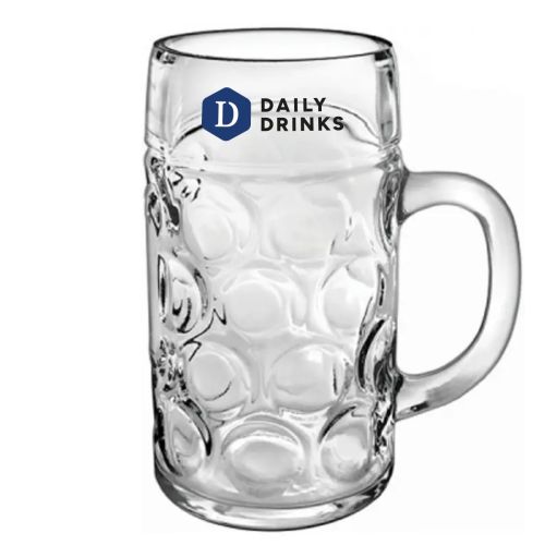 DailyDrinks logo in multiple colours on the front of the Don tap size glass 100 cl. DailyDrinks logo in multiple colours on the front of the Don tap size glass 100 cl.