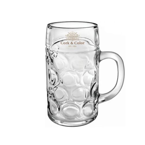 Don beer mug 50 cl with multicoloured CorkColor logo on the front of the glass. Don beer mug 50 cl with multicoloured CorkColor logo on the front of the glass.