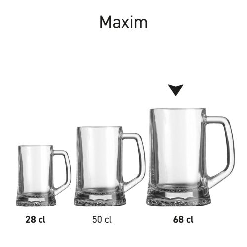 Series of 68cl beer mugs side by side, shows variations within one product line. Series of 68cl beer mugs side by side, shows variations within one product line.