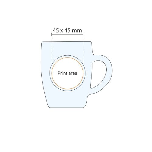 Drukgebied en logo-positionering op het glas in werktekening van de bierpul Oktober 29 cl. Drukgebied en logo-positionering op het glas in werktekening van de bierpul Oktober 29 cl.