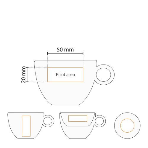 Bola Cappuccino wit 20 cl. SET bedrukken