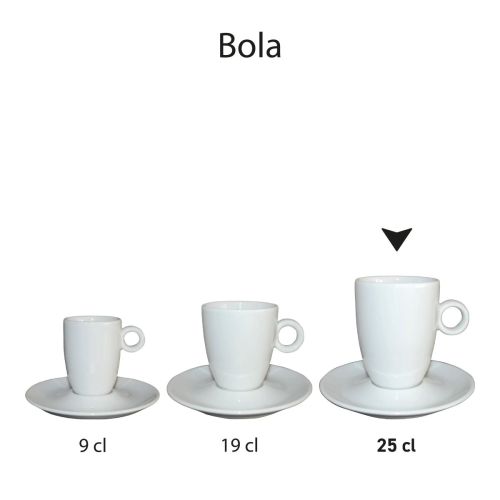 Overzichtsafbeelding van meerdere Bola sets van wit porselein, in een productserie. Overzichtsafbeelding van meerdere Bola sets van wit porselein, in een productserie.