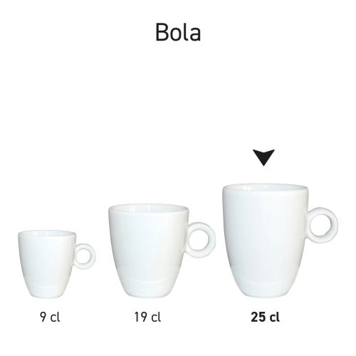 Bola Cappuccino Kop hoog wit 25 cl.