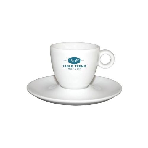 One-colour printing of TableTrend logo on front of Bola espresso cup. One-colour printing of TableTrend logo on front of Bola espresso cup.
