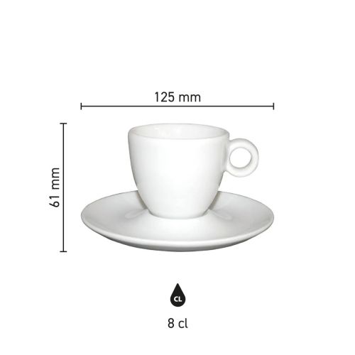 Infographic showing dimensions of Bola espresso cup 8 cl, porcelain, including contents. Infographic showing dimensions of Bola espresso cup 8 cl, porcelain, including contents.