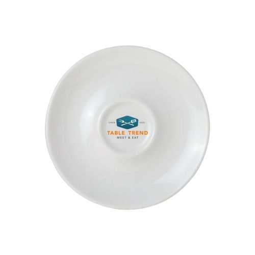 Multicoloured TableTrend logo print on Bola espresso saucer 12.5 cm in porcelain. Multicoloured TableTrend logo print on Bola espresso saucer 12.5 cm in porcelain.