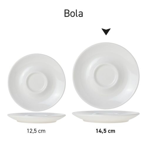 Series overview of Bola saucers porcelain, presented as Bola series.