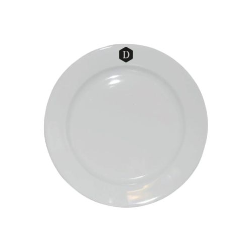 Bord brede rand wit 17 cm. bedrukken