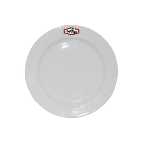 Bord brede rand wit 17 cm. bedrukken