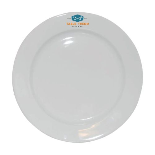 Bord brede rand wit 26,5 cm. bedrukken