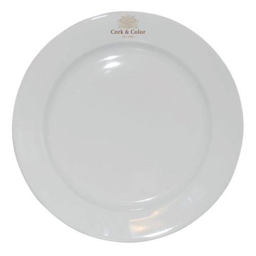 Bord brede rand wit 28 cm. bedrukken