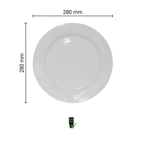 Infographic shows dimensions of plate 28 cm porcelain. Infographic shows dimensions of plate 28 cm porcelain.