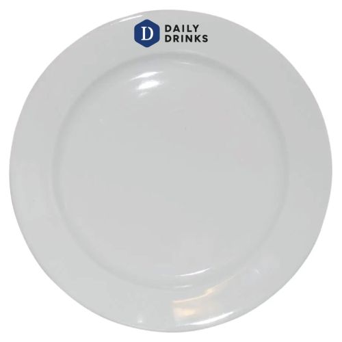 Bord brede rand wit 30,5 cm. bedrukken
