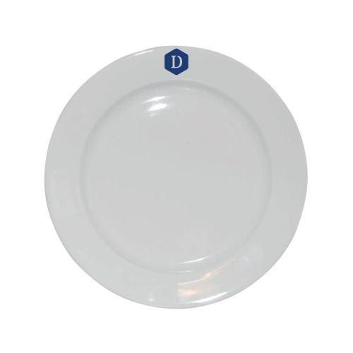 Bord Diep brede rand wit 23 cm. bedrukken
