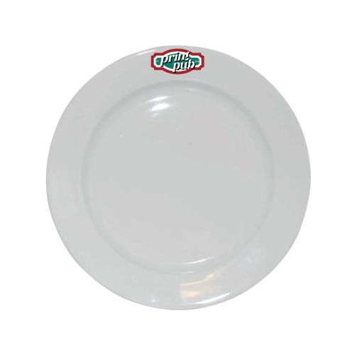Bord Diep brede rand wit 23 cm. bedrukken