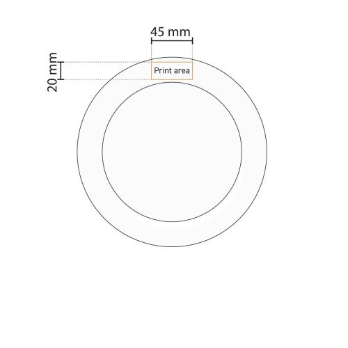 Technische werktekening van het Bord Princip 17 cm porselein met gemarkeerd drukgebied voor logo. Technische werktekening van het Bord Princip 17 cm porselein met gemarkeerd drukgebied voor logo.