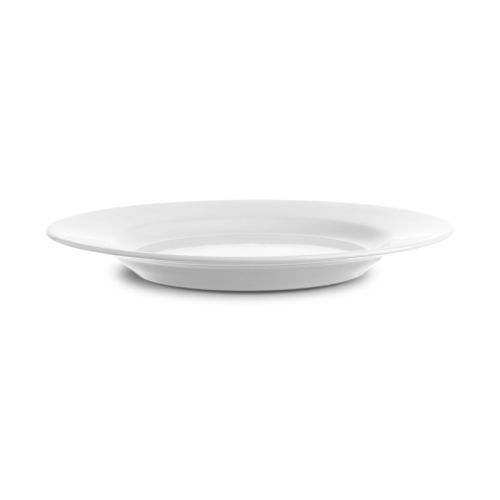 Zijaanzicht van het porseleinen Bord Princip 21 cm met subtiel opstaande rand. Zijaanzicht van het porseleinen Bord Princip 21 cm met subtiel opstaande rand.