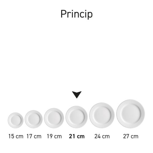 Series image of porcelain plates Princip arranged as part of the Princip series