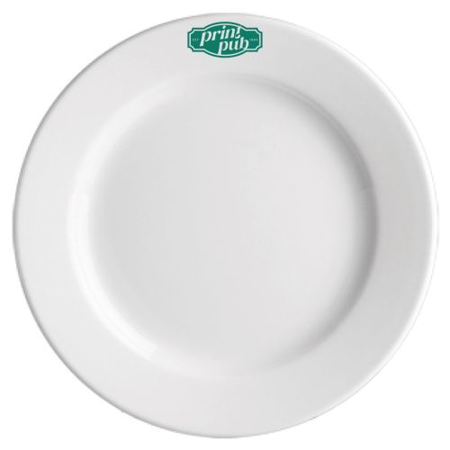 Princip bord 28 cm porselein met enkelkleurig PrintPub-logo gecentreerd op het bovenoppervlak. Princip bord 28 cm porselein met enkelkleurig PrintPub-logo gecentreerd op het bovenoppervlak.