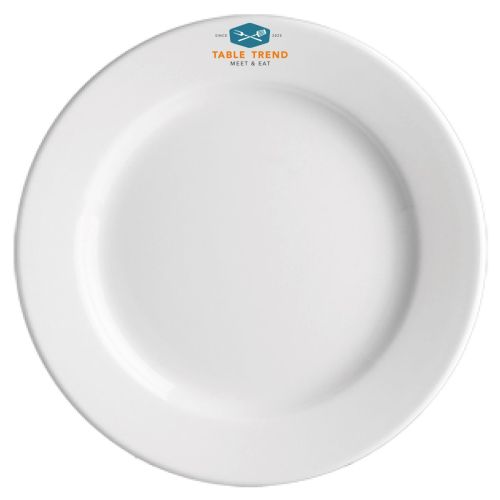 Porseleinen bord Princip 28 cm met TableTrend-logo in meerdere kleuren op de voorzijde gedrukt. Porseleinen bord Princip 28 cm met TableTrend-logo in meerdere kleuren op de voorzijde gedrukt.