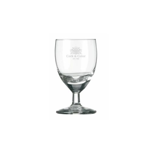 Shot glass Guild 3.5 cl. with engraved CorkColor logo on front, subtly visible in glass.