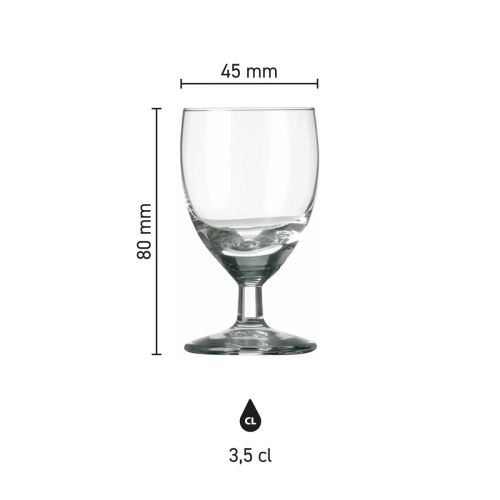 Infographic showing dimensions of shot glass Guild 6 cl. including height and diameter. Infographic showing dimensions of shot glass Guild 6 cl. including height and diameter.