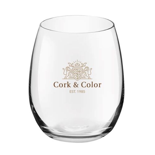 CorkColor-logo in meerdere kleuren op het vooraanzicht van een Bouquet Tumbler glas van 39 cl. CorkColor-logo in meerdere kleuren op het vooraanzicht van een Bouquet Tumbler glas van 39 cl.