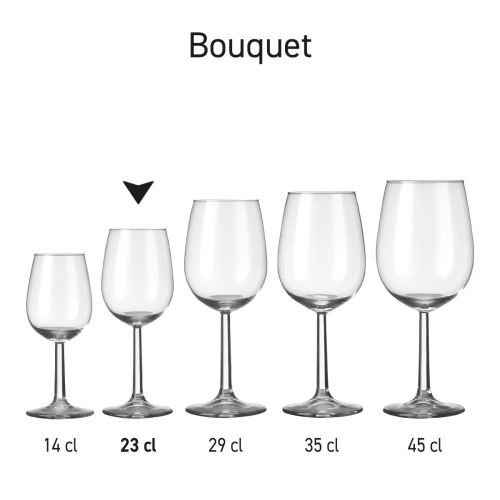 Overzichtsbeeld van meerdere Bouquet wijnglazen 23 cl. uit de serie. Overzichtsbeeld van meerdere Bouquet wijnglazen 23 cl. uit de serie.