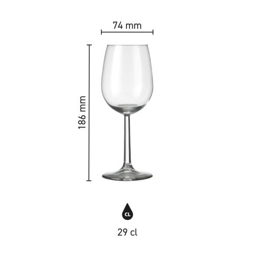 Infographic van glasafmetingen van het Bouquet wijnglas 29 cl. Infographic van glasafmetingen van het Bouquet wijnglas 29 cl.